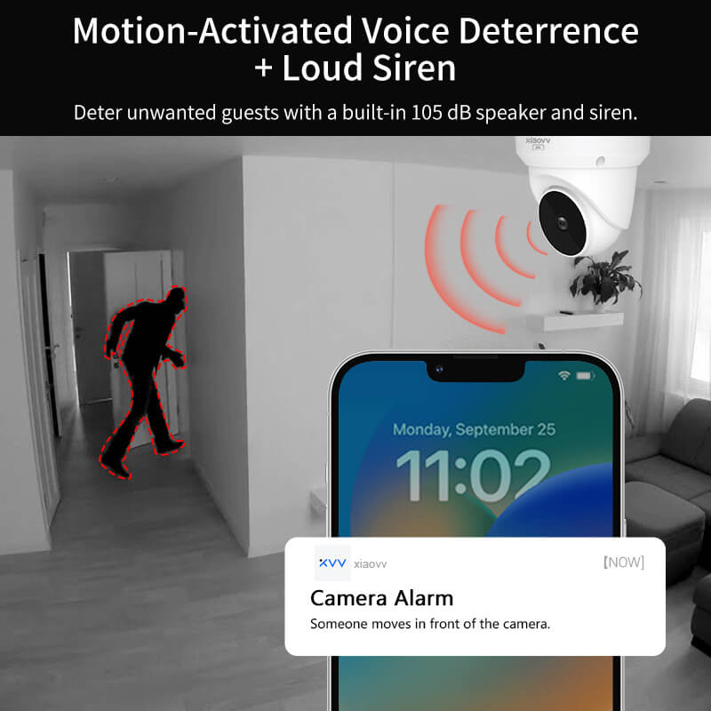 XIAOVV Q1 WiFi Dome Security Camera with Full Color Night Vision