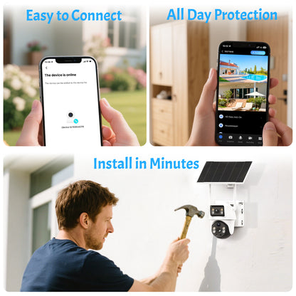 XIAOVV BP9 4G LTE Outdoor PTZ Solar Dual Lens Camera