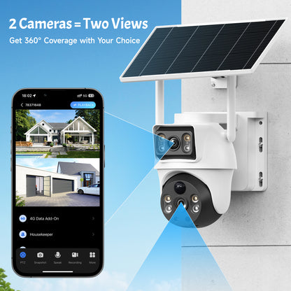 XIAOVV BP9 4G LTE Outdoor PTZ Solar Dual Lens Camera